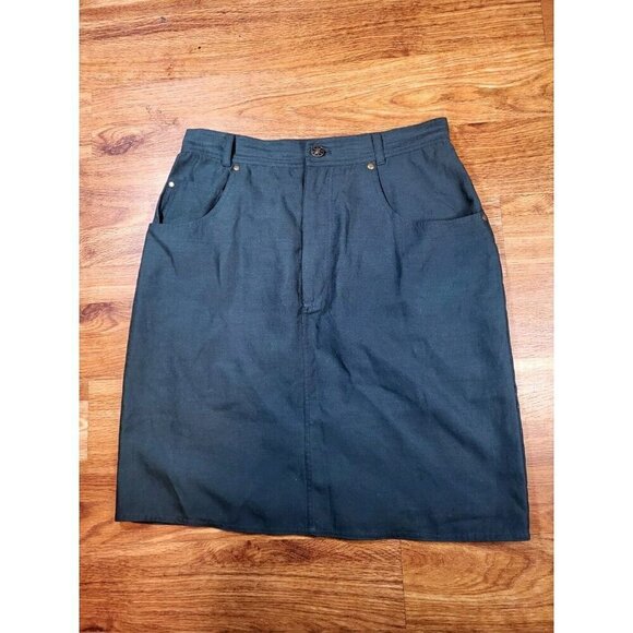 Vtge Silk Blend Glory Anne Pinkerton Hunter Green Size‎ 8 Skirt - Picture 1 of 5